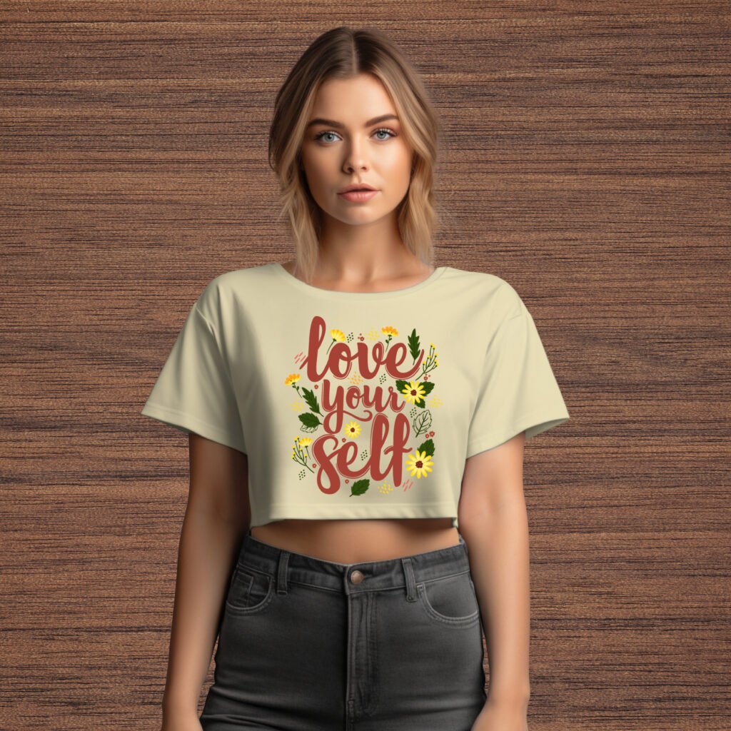 LOVE YOUR SELF CROP OVERSIZE TEES