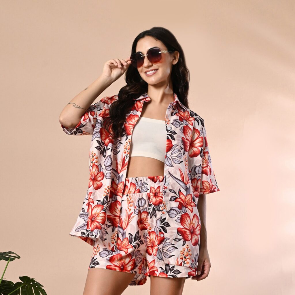 REALISTIC FLORAL PRINTED SHIRT