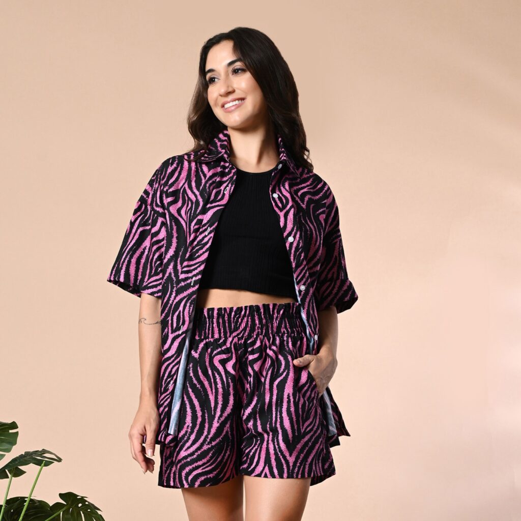CHEETAH PINK PRINTED SHIRT