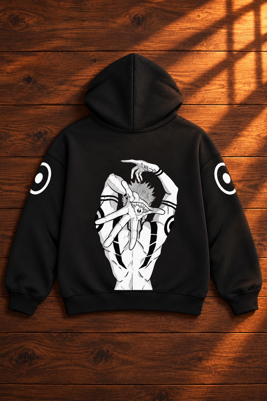 White Graphic Print Hoodie