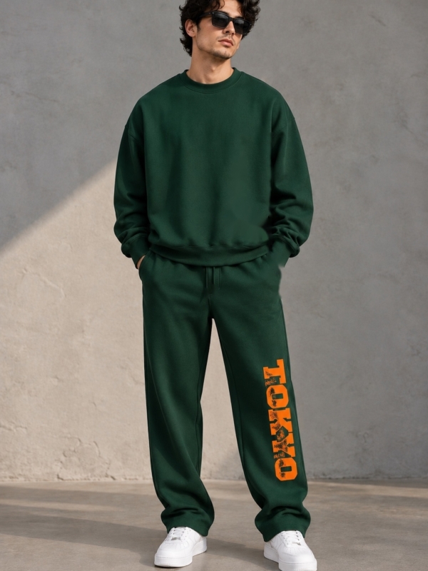Solid Plain Heavyweight Hoodie - Forest Green