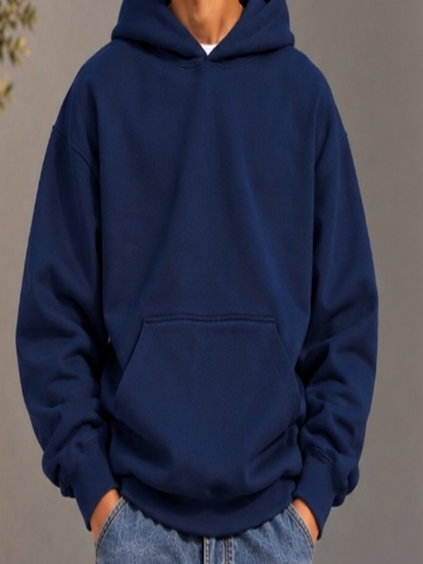 Solid Plain Heavyweight Hoodie - Royal Blue