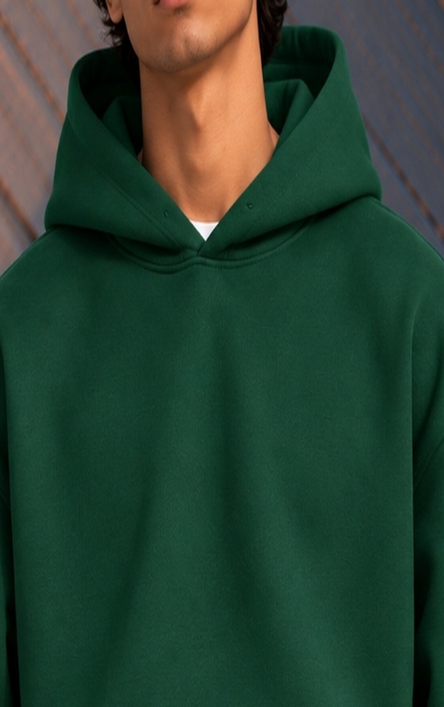 Solid Plain Hoodie - Forest Green